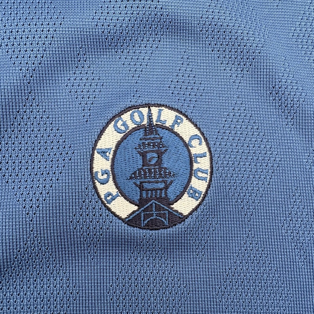 Adidas Polo Shirt Mens XL Blue PGA Golf Club Argyle Moisture Wicking Golf - Picture 2 of 9